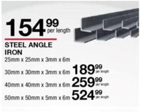 angle iron prices per foot.